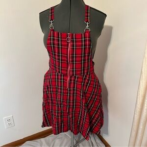 Hot Topic red plaid dress size medium